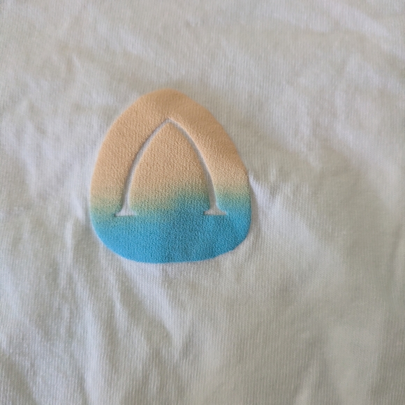 White Long Sleeve Shirt with Colorful Chest Logo - Picture 7 of 13